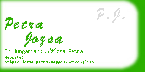 petra jozsa business card